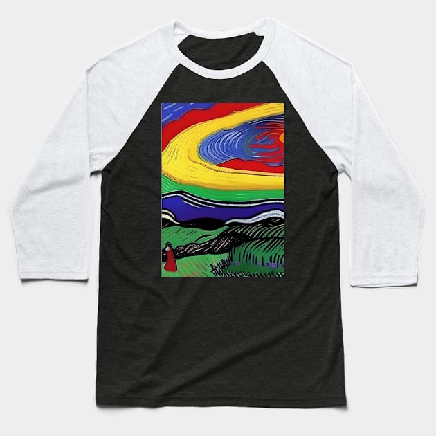 VAN GOGH STYLE RAINBOW Baseball T-Shirt by sailorsam1805